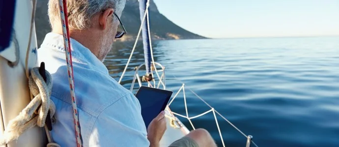 tablet computer on boat